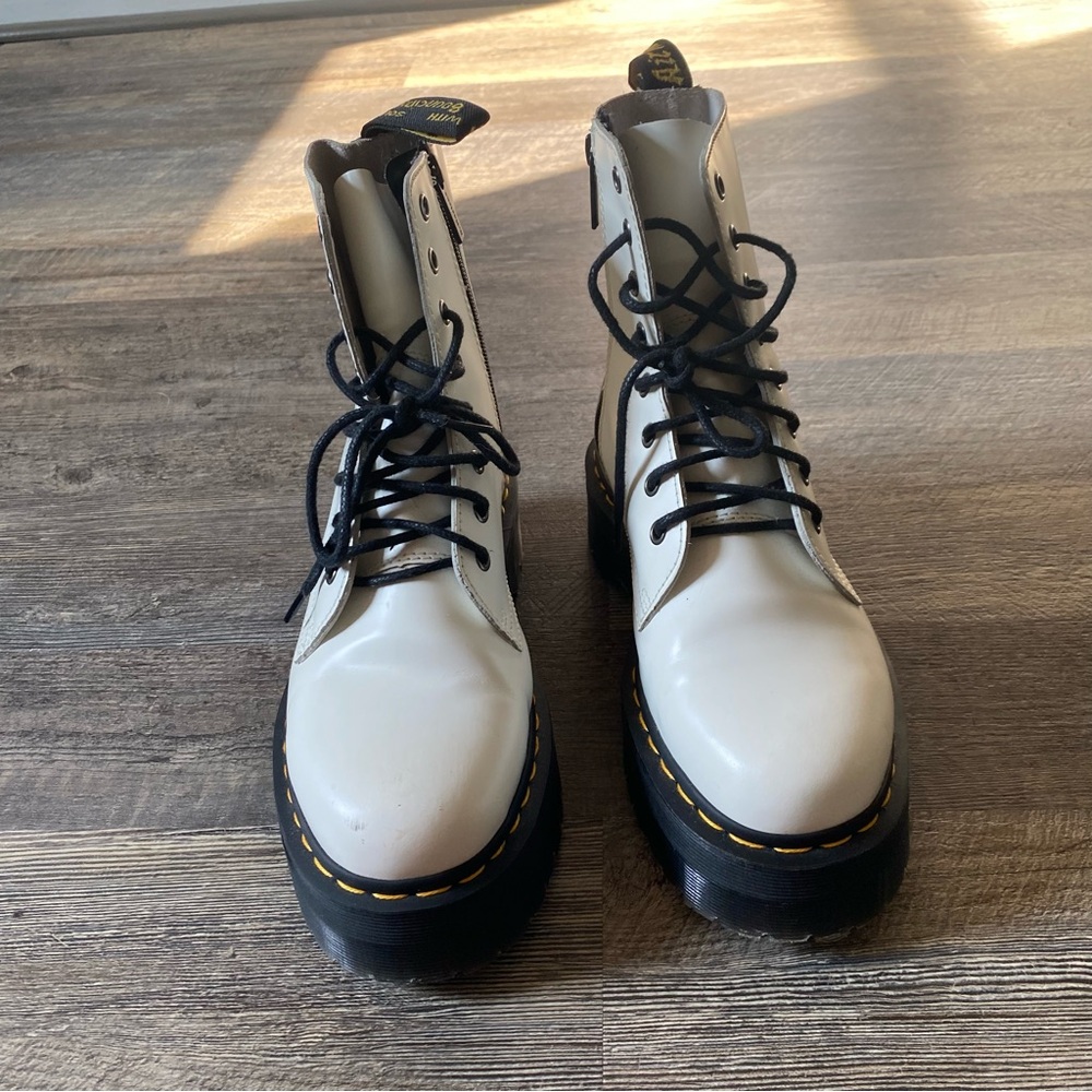 dr marten jadon white platform boots